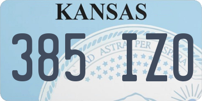 KS license plate 385IZO