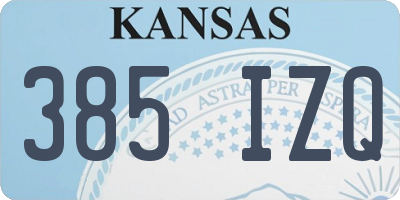 KS license plate 385IZQ
