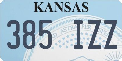 KS license plate 385IZZ