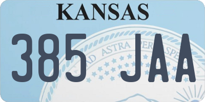 KS license plate 385JAA