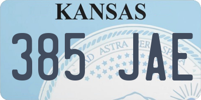 KS license plate 385JAE
