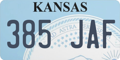 KS license plate 385JAF