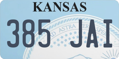KS license plate 385JAI