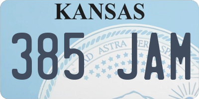 KS license plate 385JAM