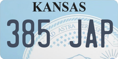 KS license plate 385JAP