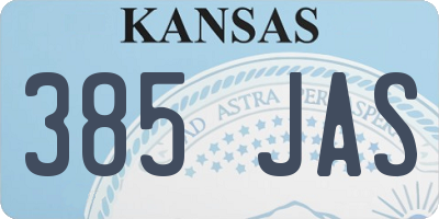 KS license plate 385JAS