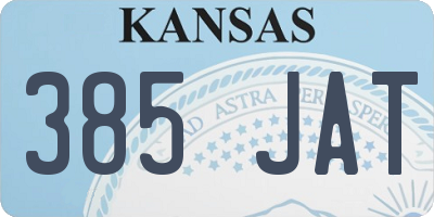 KS license plate 385JAT