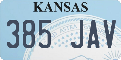 KS license plate 385JAV