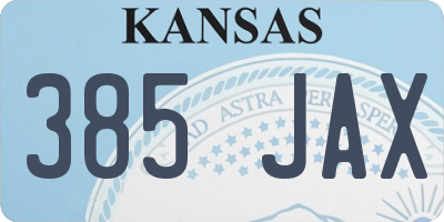 KS license plate 385JAX