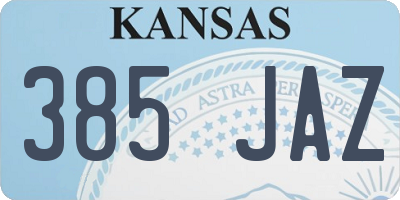 KS license plate 385JAZ