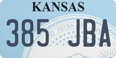 KS license plate 385JBA