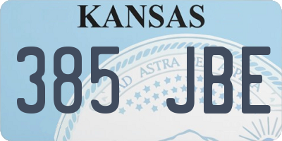 KS license plate 385JBE