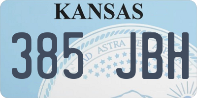 KS license plate 385JBH