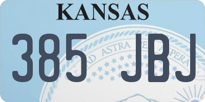 KS license plate 385JBJ