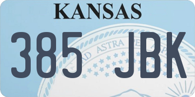 KS license plate 385JBK