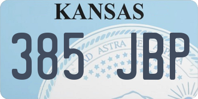 KS license plate 385JBP