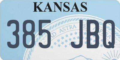 KS license plate 385JBQ