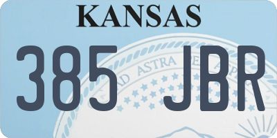 KS license plate 385JBR
