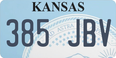 KS license plate 385JBV