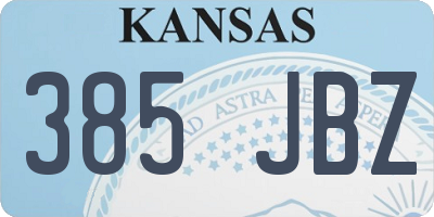 KS license plate 385JBZ