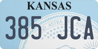 KS license plate 385JCA