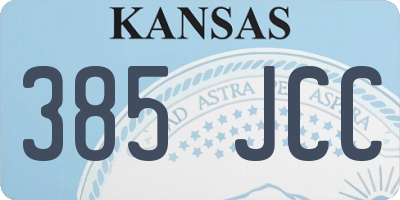 KS license plate 385JCC