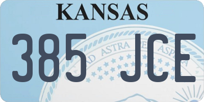 KS license plate 385JCE