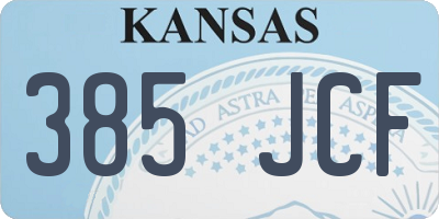 KS license plate 385JCF