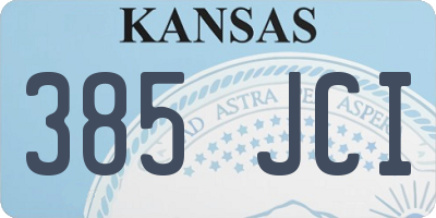 KS license plate 385JCI