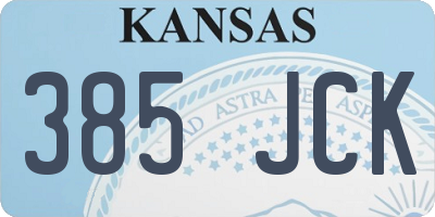 KS license plate 385JCK