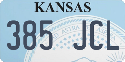 KS license plate 385JCL