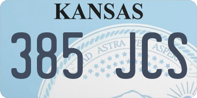 KS license plate 385JCS