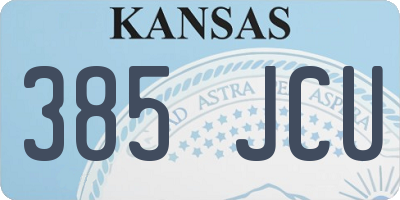 KS license plate 385JCU