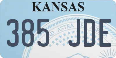 KS license plate 385JDE