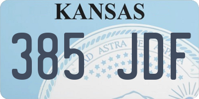 KS license plate 385JDF