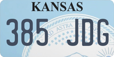 KS license plate 385JDG