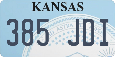 KS license plate 385JDI