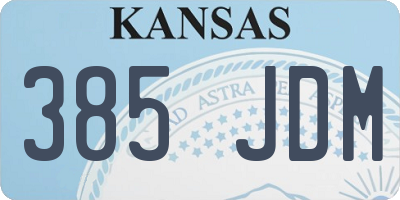 KS license plate 385JDM