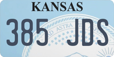 KS license plate 385JDS