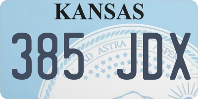 KS license plate 385JDX