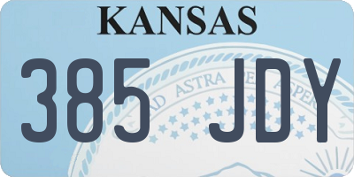 KS license plate 385JDY
