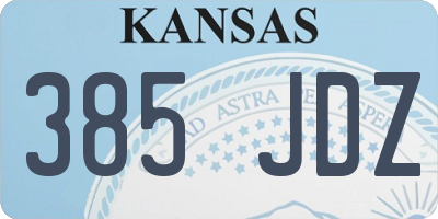 KS license plate 385JDZ