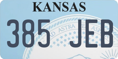 KS license plate 385JEB