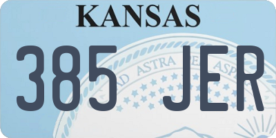 KS license plate 385JER