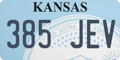 KS license plate 385JEV