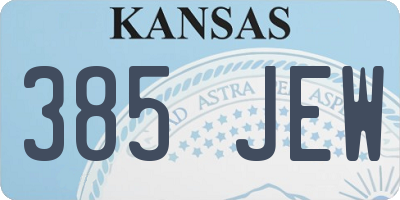 KS license plate 385JEW