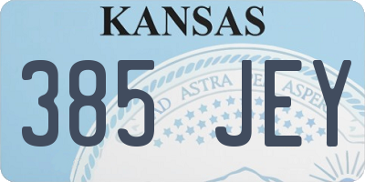 KS license plate 385JEY