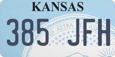 KS license plate 385JFH