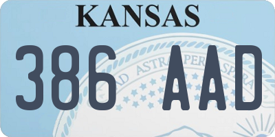 KS license plate 386AAD