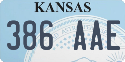 KS license plate 386AAE